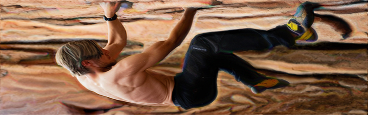 Man rock climbing before Meditation
